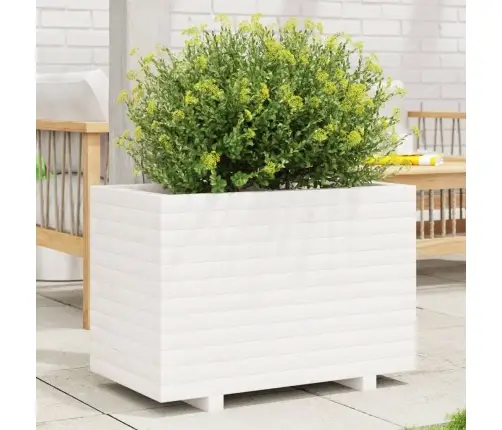 Dārza Puķu Kaste, Balta, 70X40X49,5 Cm, Priedes Masīvkoks Vidaxl