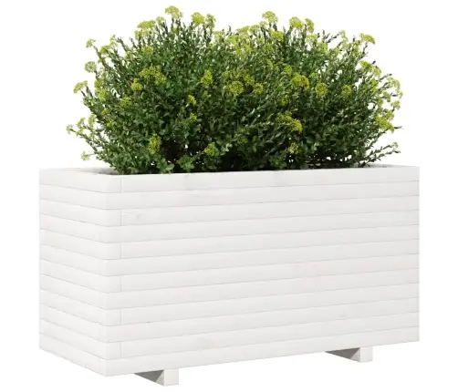 Dārza Puķu Kaste, Balta, 90X40X49,5 Cm, Priedes Masīvkoks Vidaxl