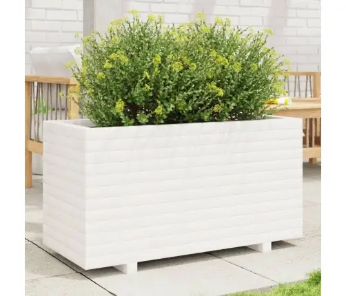 Dārza Puķu Kaste, Balta, 90X40X49,5 Cm, Priedes Masīvkoks Vidaxl