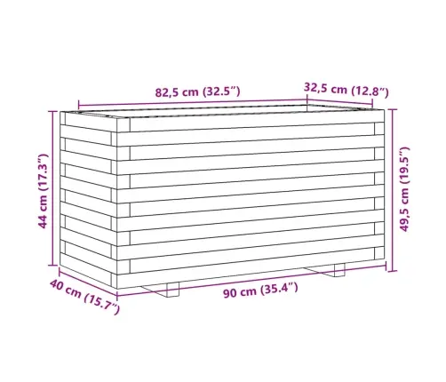 Aia Taimekast, 90X40X49,5 cm Ebatsuuga Puit