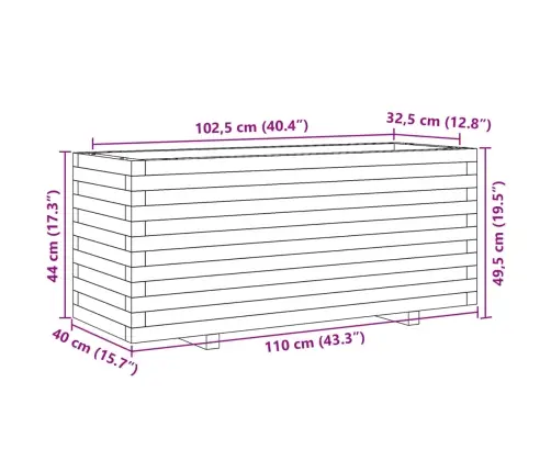 Aia Taimekast, Valge, 110X40X49,5 cm Männipuit