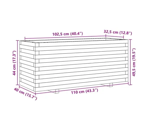 Dārza Puķu Kaste, 110X40X49,5 Cm, Impregnēts Priedes Koks Vidaxl