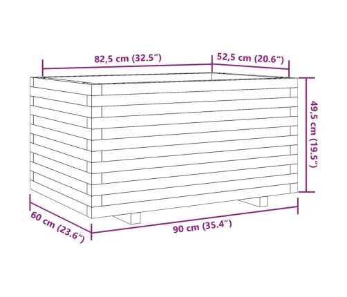 Aia Taimekast, Vahapruun, 90X60X49,5 cm Männipuit