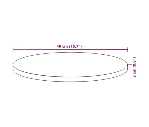Ümmargune Lauaplaat, Ø40X2 cm Akaatsiapuit