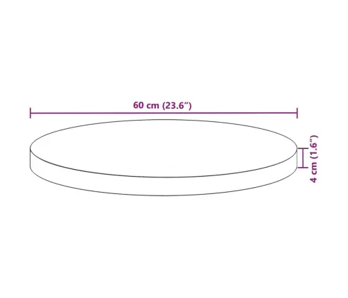Ümmargune Lauaplaat, Ø60X4 cm Akaatsiapuit