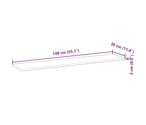 Galda Virsma, 140X30X2 Cm, Taisnstūra, Akācijas Masīvkoks Vidaxl