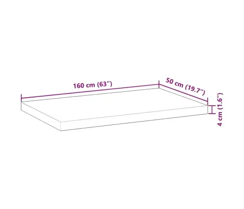 Galda Virsma, 160X50X4 Cm, Taisnstūra, Akācijas Masīvkoks Vidaxl