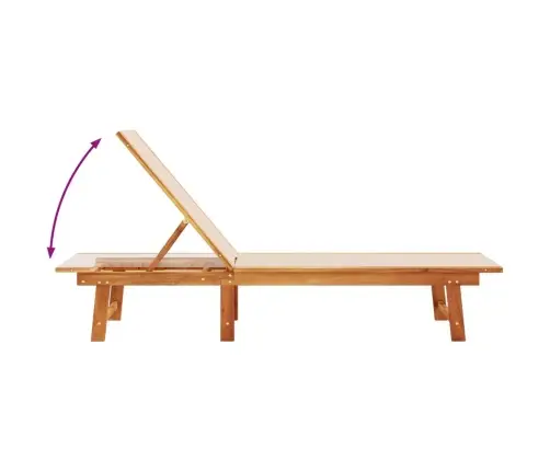 Sauļošanās Zvilnis, Krēmkrāsas, Akācijas Masīvkoks, Tekstilēns Vidaxl