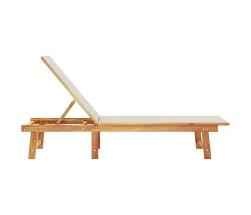 Sauļošanās Zvilnis, Pelēks, Akācijas Masīvkoks, Tekstilēns Vidaxl