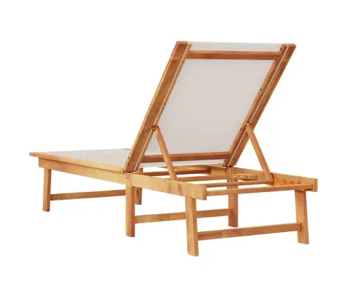 Sauļošanās Zvilnis, Pelēks, Akācijas Masīvkoks, Tekstilēns Vidaxl