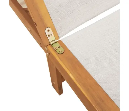 Sauļošanās Zvilnis, Pelēks, Akācijas Masīvkoks, Tekstilēns Vidaxl