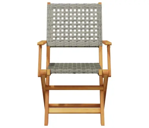 5-Daļīgs Dārza Mēbeļu Komplekts, Pelēka Pe Rotangpalma, Koks Vidaxl