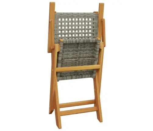 5-Daļīgs Dārza Mēbeļu Komplekts, Pelēka Pe Rotangpalma, Koks Vidaxl