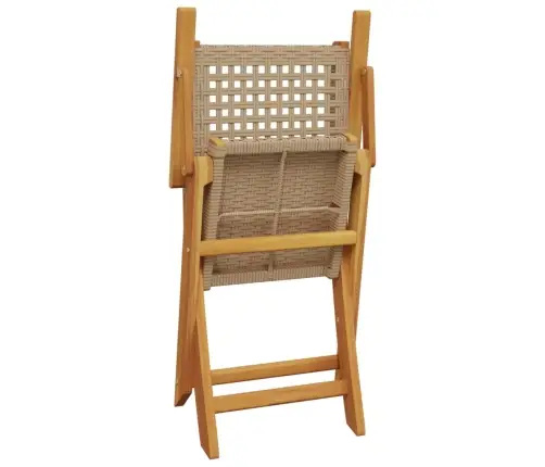 5-Osaline Aiamööblikomplekt, Beež, Polürotang Ja Täispuit