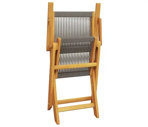 Sodo Valgomojo Komplektas, 5 Dalių, Pilkas, Pp Ir Mediena