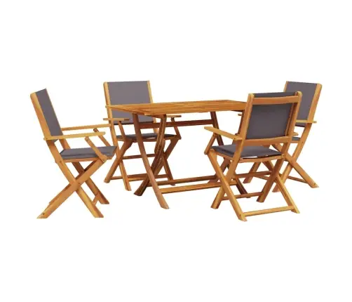 5-Daļīgs Dārza Mēbeļu Komplekts, Antracītpelēks, Audums Un Koks Vidaxl