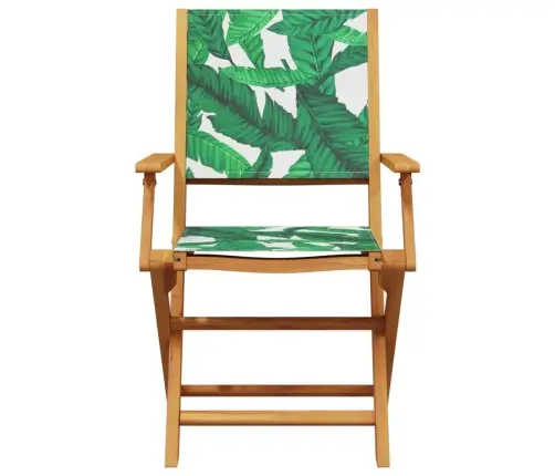 5-Osaline Aiamööblikomplekt, Lehemustriga, Kangas/Täispuit