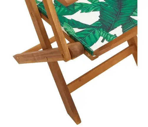 5-Osaline Aiamööblikomplekt, Lehemustriga, Kangas/Täispuit