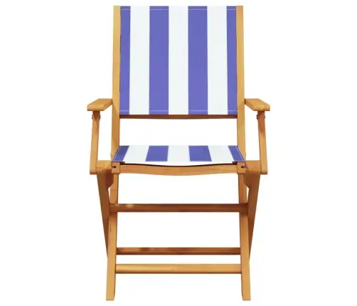 5-Daļīgs Dārza Mēbeļu Komplekts, Zils Un Balts, Audums Un Koks Vidaxl