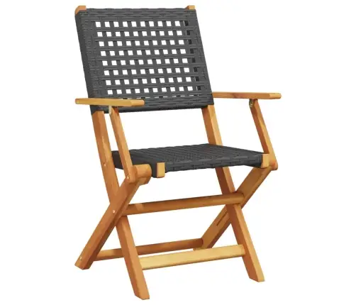 7-Daļīgs Dārza Mēbeļu Komplekts, Melna Pe Rotangpalma, Koks Vidaxl