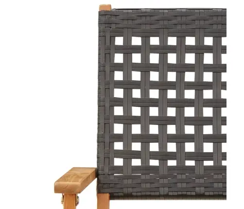 7-Daļīgs Dārza Mēbeļu Komplekts, Melna Pe Rotangpalma, Koks Vidaxl