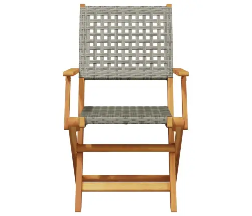 7-Daļīgs Dārza Mēbeļu Komplekts, Pelēka Pe Rotangpalma, Koks  Vidaxl