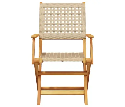 7-Osaline Aiamööbli Komplekt, Beež, Polürotang Ja Täispuit