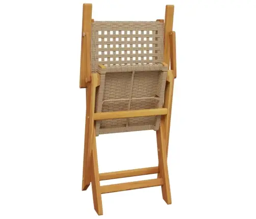 7-Osaline Aiamööbli Komplekt, Beež, Polürotang Ja Täispuit