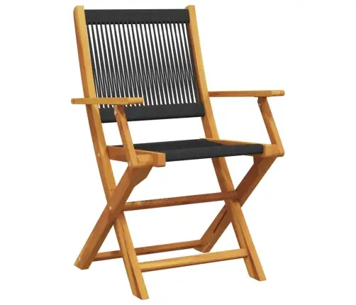 7-Daļīgs Dārza Mēbeļu Komplekts, Melns, Polipropilēns, Koks Vidaxl