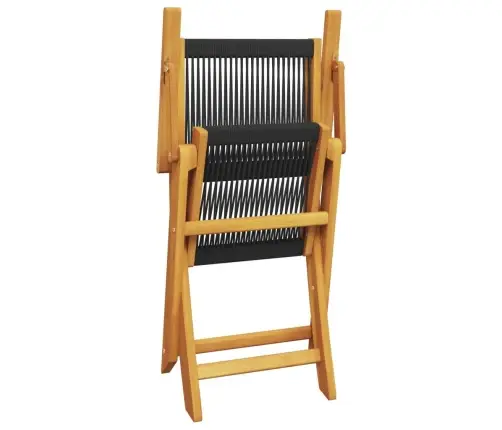 7-Daļīgs Dārza Mēbeļu Komplekts, Melns, Polipropilēns, Koks Vidaxl