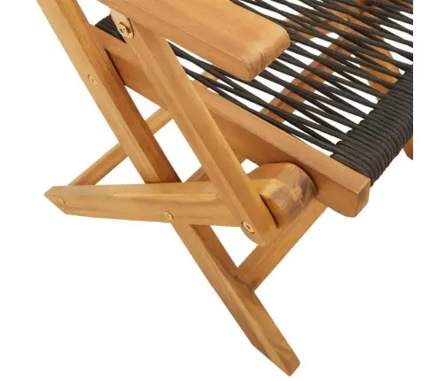 7-Daļīgs Dārza Mēbeļu Komplekts, Melns, Polipropilēns, Koks Vidaxl