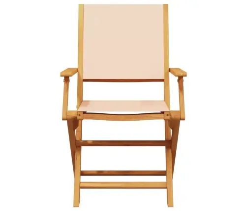 7-Daļīgs Dārza Mēbeļu Komplekts, Bēšs, Audums Un Masīvkoks Vidaxl