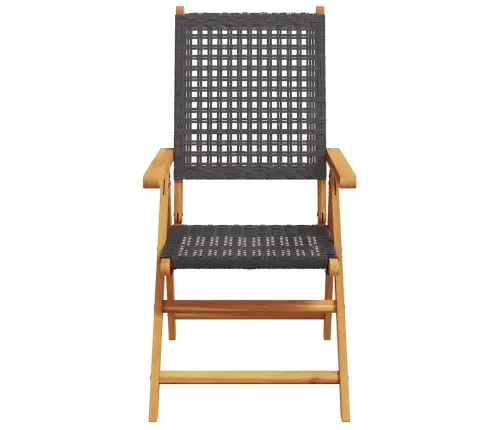 7-Osaline Aiamööbli Komplekt, Must, Polürotang Ja Täispuit