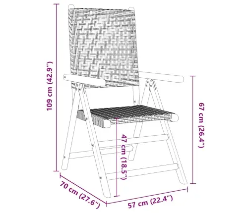 7-Osaline Aiamööblikomplekt, Hall, Polürotang Ja Täispuit