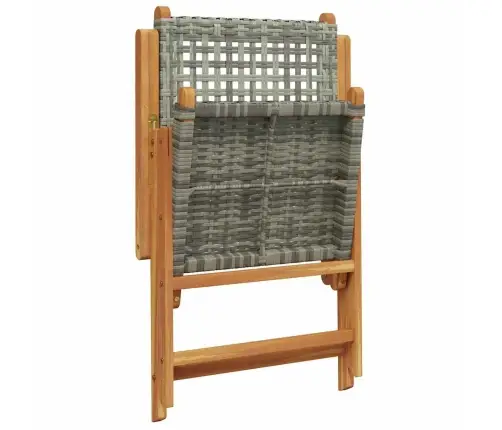 7-Osaline Aiamööblikomplekt, Hall, Polürotang Ja Täispuit