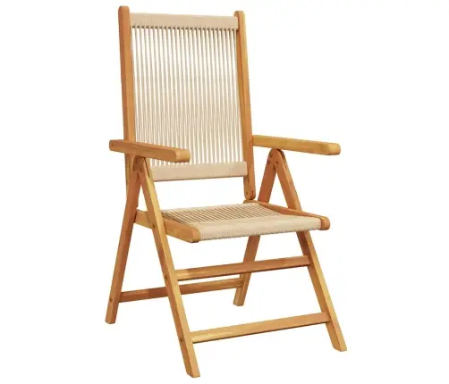 7-Daļīgs Dārza Mēbeļu Komplekts, Bēšs, Polipropilēns, Masīvkoks Vidaxl