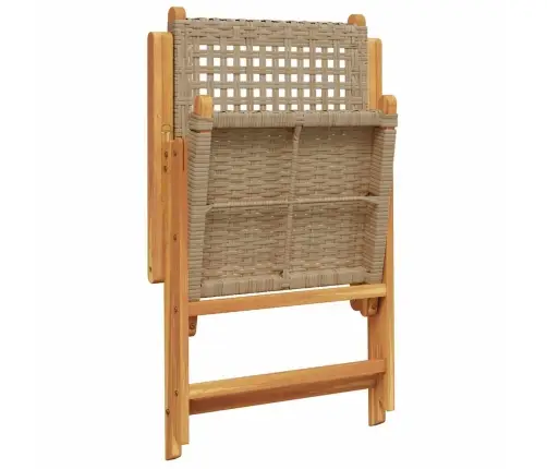 7-Osaline Aiamööbli Komplekt, Beež, Polürotang Ja Täispuit