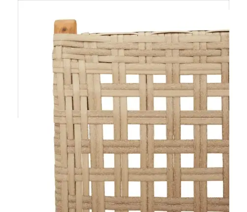 7-Osaline Aiamööbli Komplekt, Beež, Polürotang Ja Täispuit