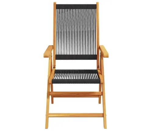 7-Osaline Aiamööbli Komplekt, Must, Polüpropüleenist/Täispuit