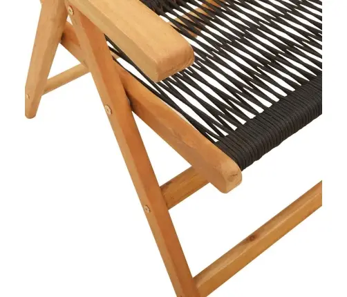 7-Osaline Aiamööbli Komplekt, Must, Polüpropüleenist/Täispuit