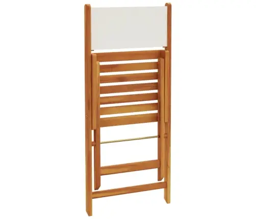 3-Daļīgs Bistro Mēbeļu Komplekts, Krēmbalts, Audums, Masīvkoks Vidaxl