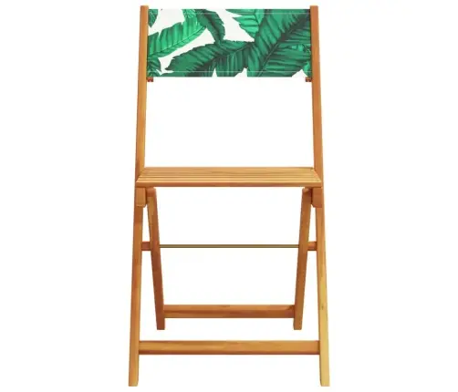 3-Daļīgs Bistro Mēbeļu Komplekts, Lapu Apdruka, Audums, Koks Vidaxl