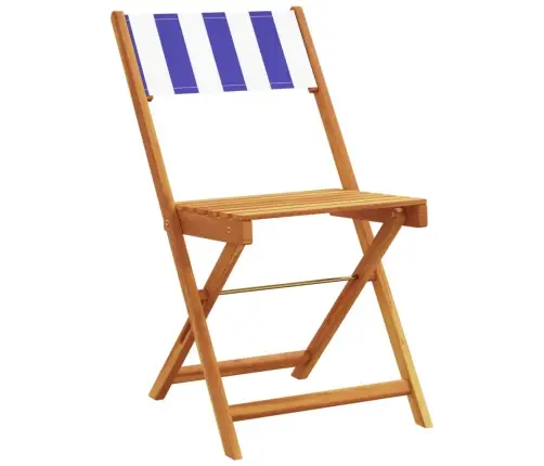 3-Osaline Bistrookomplekt, Sinine Ja Valge, Kangas Ja Täispuit