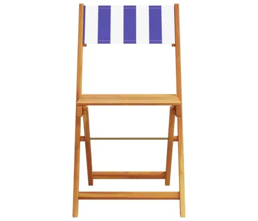 3-Osaline Bistrookomplekt, Sinine Ja Valge, Kangas Ja Täispuit