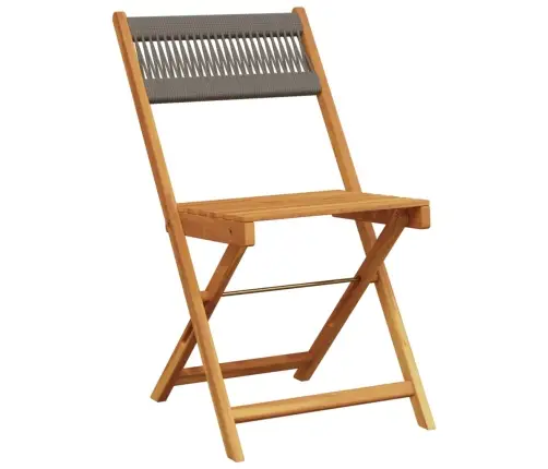 3-Daļīgs Bistro Mēbeļu Komplekts, Pelēks, Polipropilēns, Koks Vidaxl