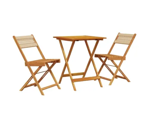 Bistro Baldų Komplektas, 3 Dalių, Smėlio, Pp Ir Mediena