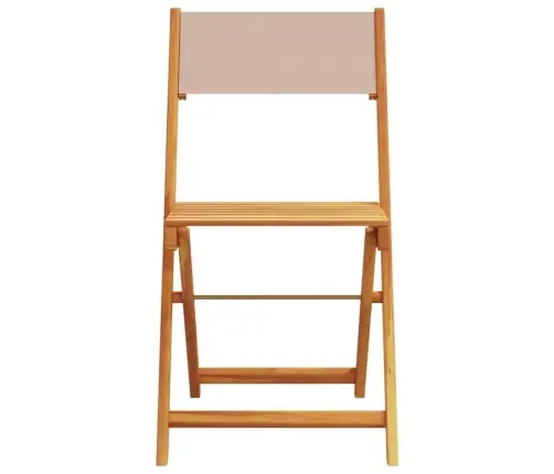 3-Daļīgs Bistro Mēbeļu Komplekts, Pelēkbrūns, Audums, Masīvkoks Vidaxl