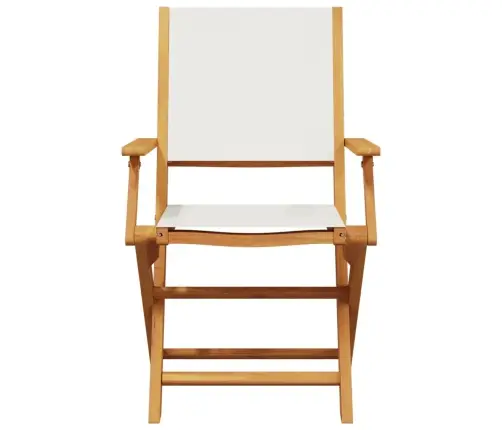 3-Daļīgs Bistro Mēbeļu Komplekts, Krēmbalts, Audums, Masīvkoks Vidaxl