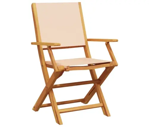 3-Daļīgs Bistro Mēbeļu Komplekts, Bēšs, Audums, Masīvkoks Vidaxl