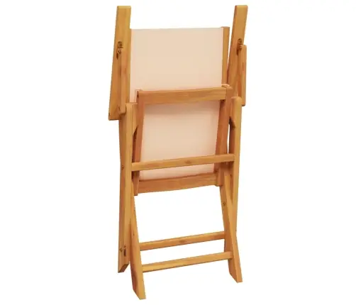 3-Daļīgs Bistro Mēbeļu Komplekts, Bēšs, Audums, Masīvkoks Vidaxl